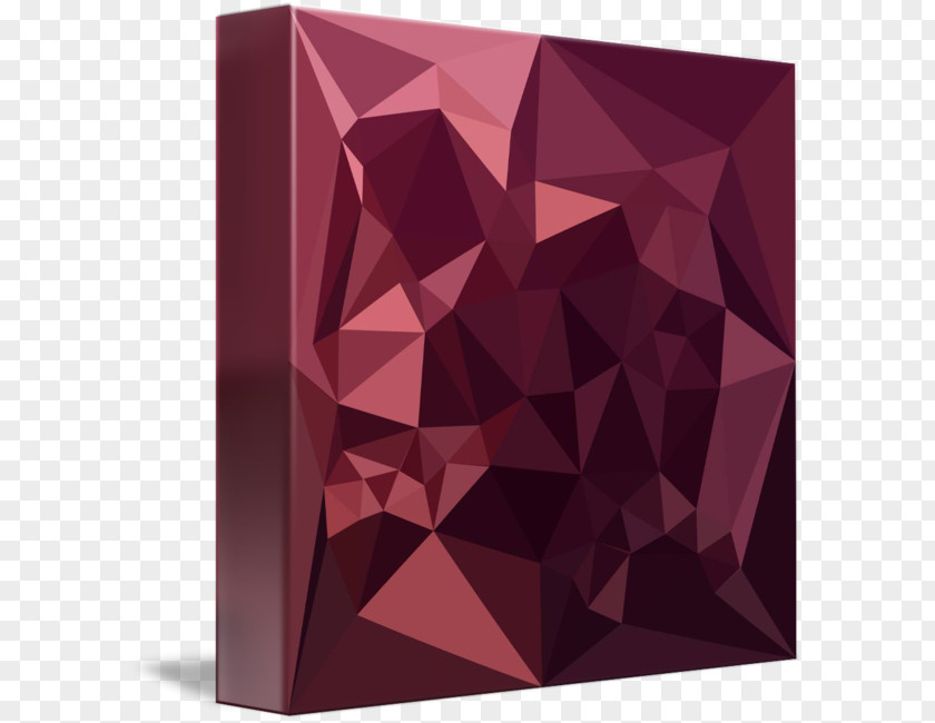 Polygon Border Maroon Brown Square PNG