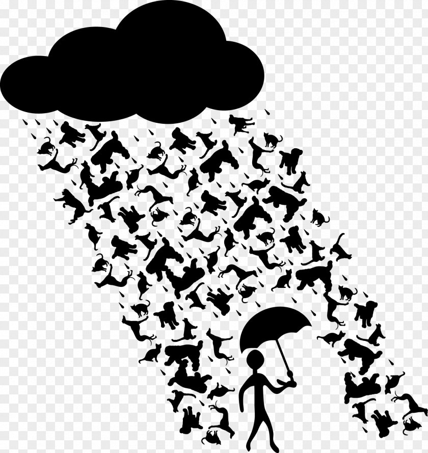 Rain Dog Cat Idiom Clip Art PNG