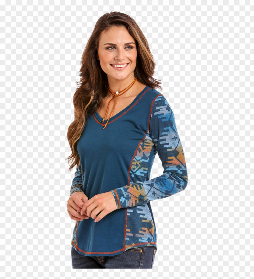 T-shirt Long-sleeved Western Wear Top PNG