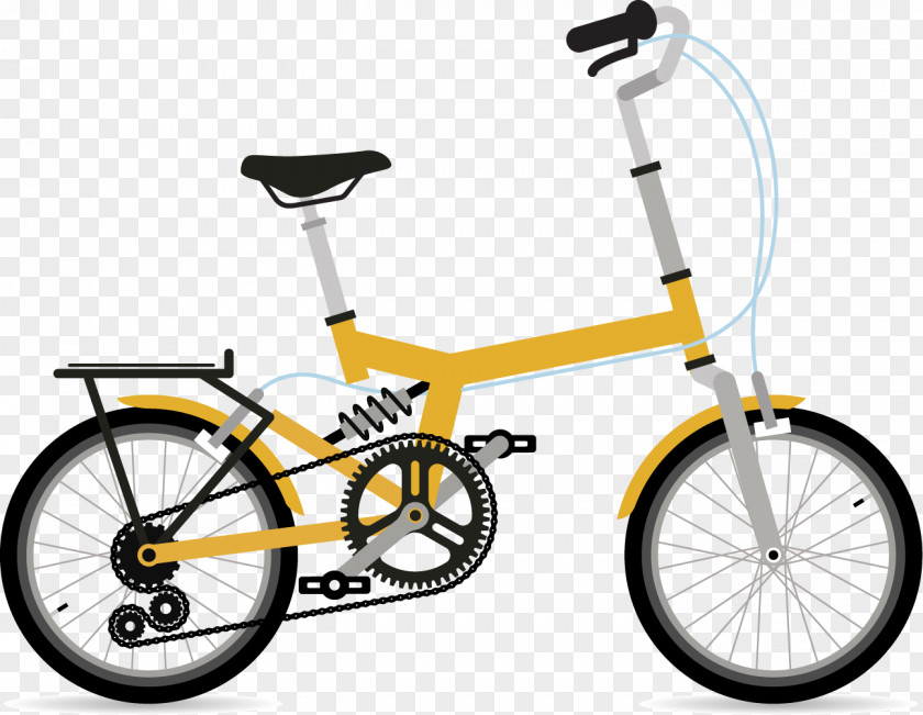 Yellow Bike Tire City Bicycle Illustration PNG