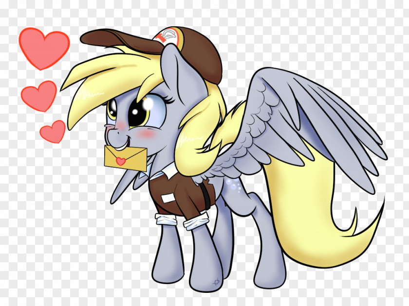 Horse Pony Derpy Hooves Love Letter Illustration PNG