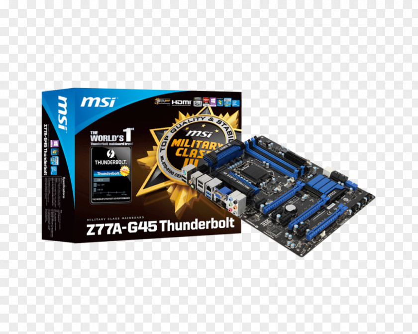 LGA 1155 Intel For Msi Ms-7752 Laptop Motherboard Z77A-G45 Ver:1.1 Skt Ddr3 100% Thunderbolt PNG