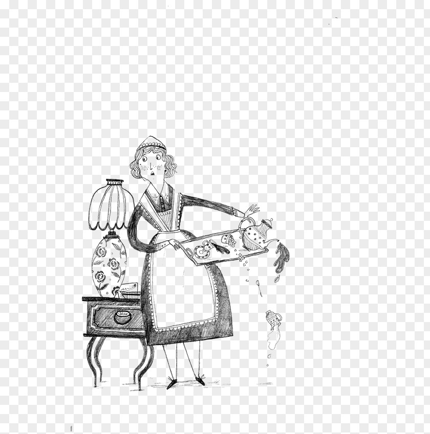 The Woman Knocked Over Cup Black And White Claude In City Sketch PNG