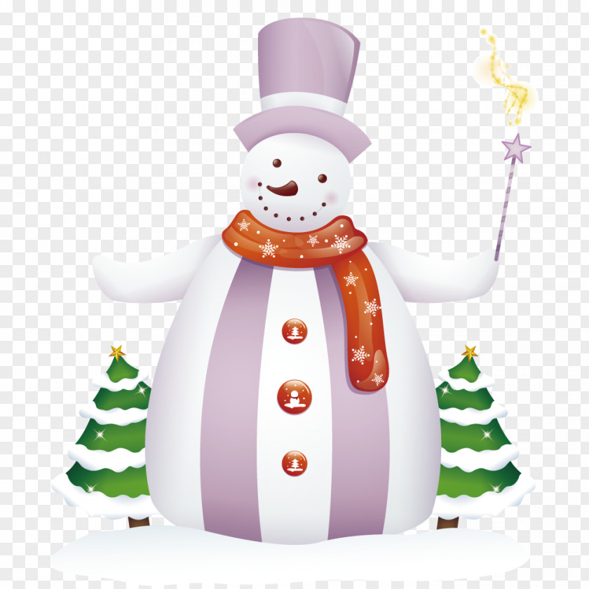 Scarf Around The Snowman Illustration PNG