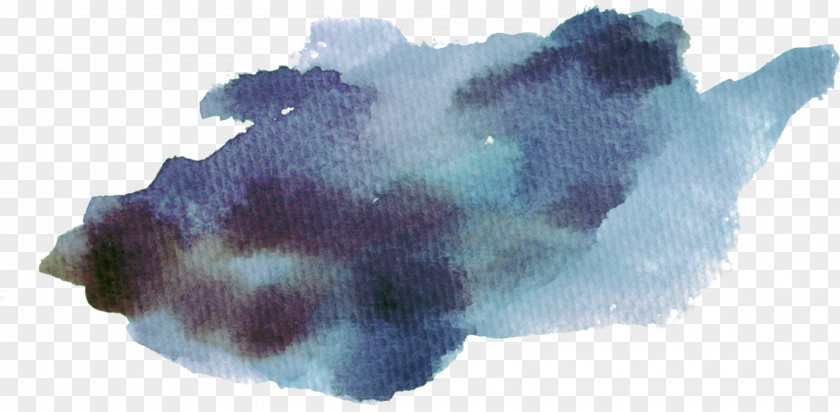 Dark Blue Watercolor Effect Painting Ink PNG