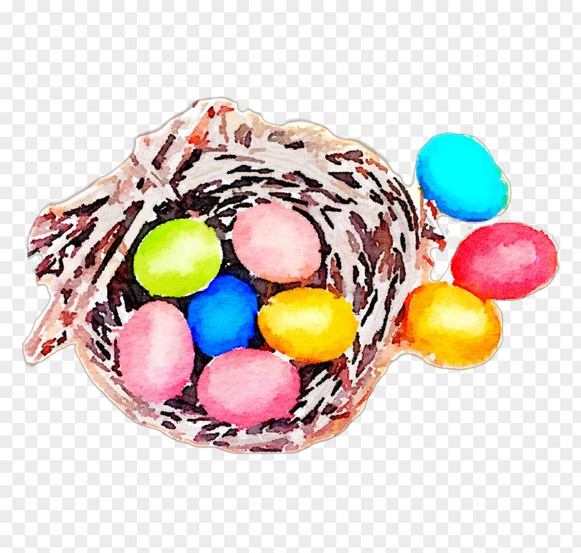 Easter Eggs In A Basket PNG