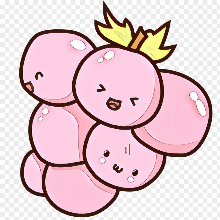 Pink Cartoon Smile Plant Sticker PNG