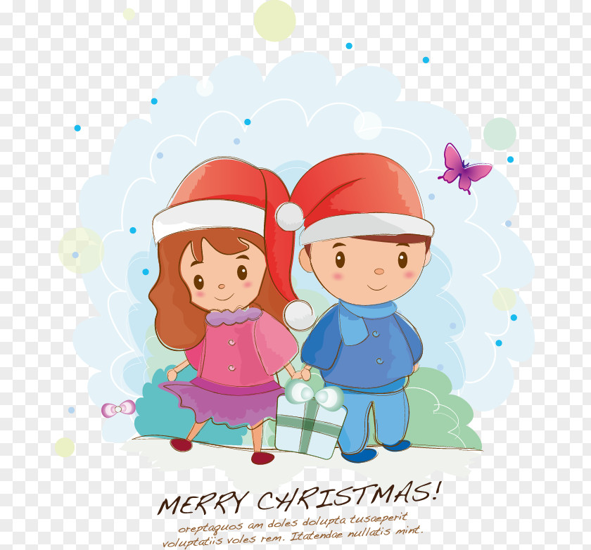 Children Vector Material Wedding Invitation Christmas Tree Party Illustration PNG