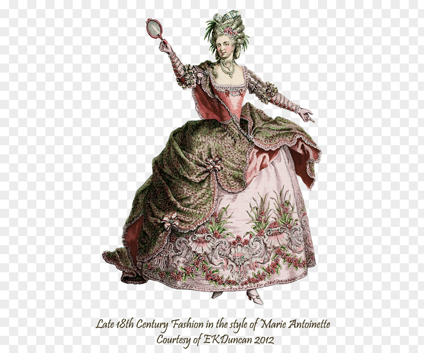 Marie Antoinette 18th Century Rococo Costume Design Art PNG