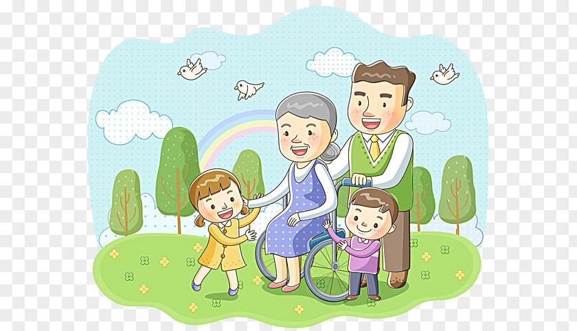 Old Man And Child Illustration PNG