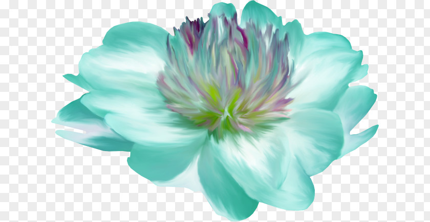 Flower Petal Blue Turquoise Clock PNG