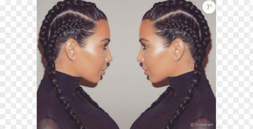 Long Braids Khloé Kardashian Cornrows Box Hairstyle PNG