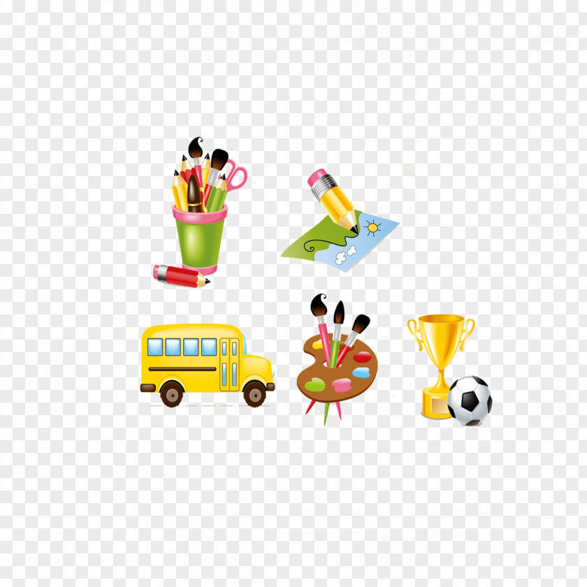 Cartoon School Supplies Estudante PNG