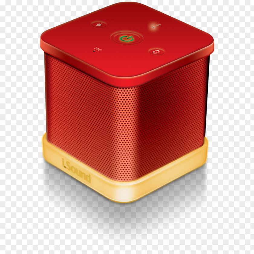 Red DG-iSound-6367 Speaker Grille Loudspeaker Wireless SpeakerRechargeable Battery Symbol ISound IGlowsound DreamGear Twist Mini Bluetooth PNG