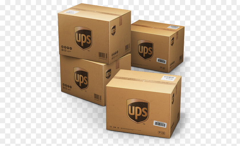 UPS Shipping Box Cardboard Package Delivery PNG