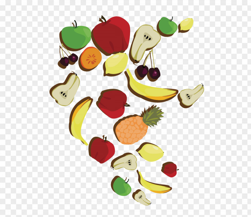 Apple Banana Pear Fruit Vector Combination Hormone Collection PNG