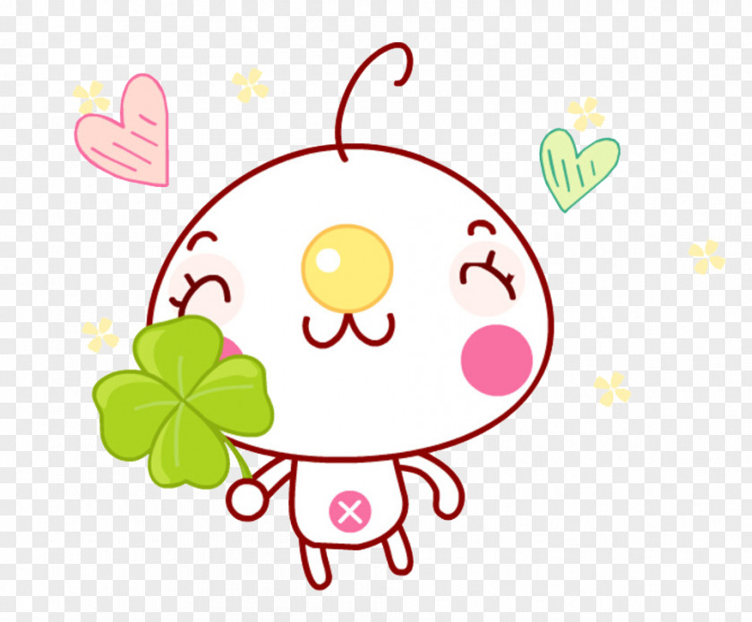 Cartoon Lucky Clover Creative Decorative Buckle Free Four-leaf Cross Game PNG
