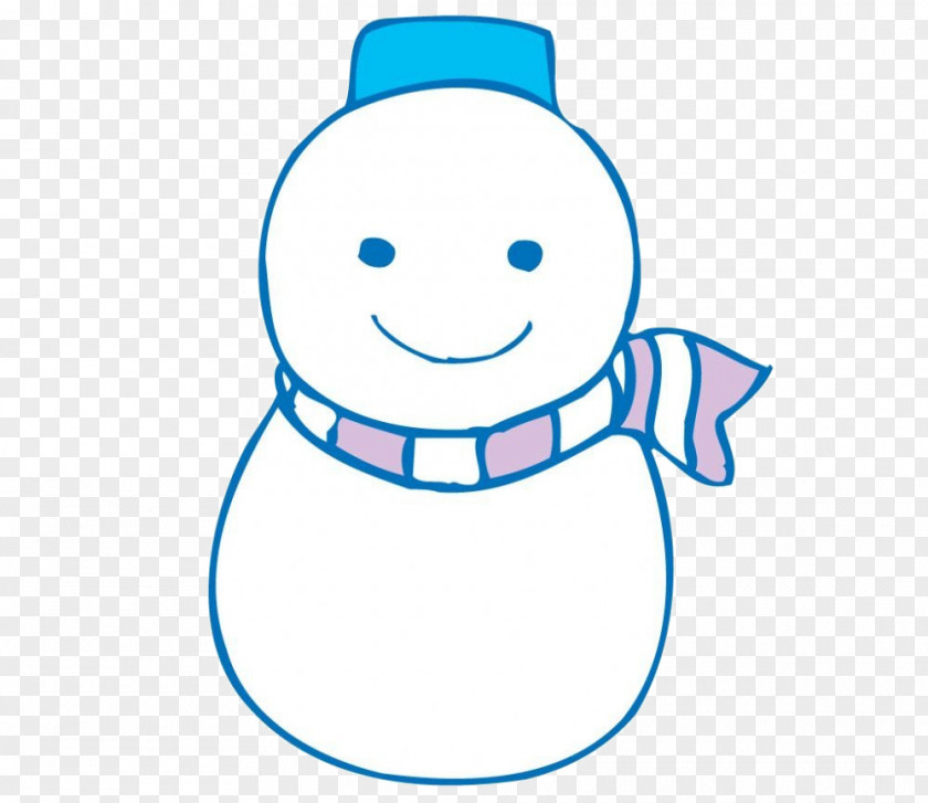 Cute Smiling Snowman Cartoon PNG