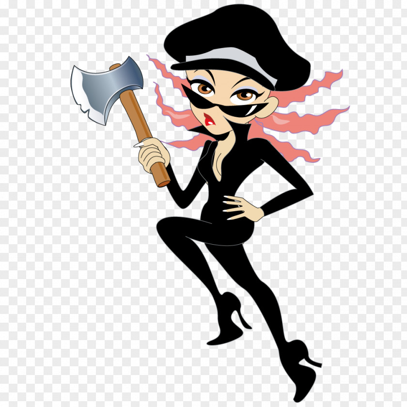 Female Killer With An Ax Xian Cartoon PNG