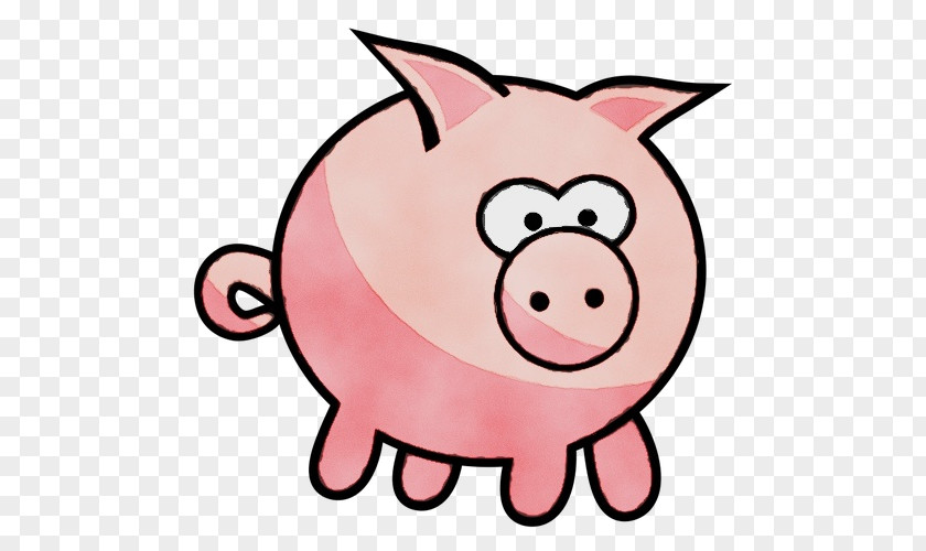 Smile Domestic Pig Pink Cartoon Clip Art Snout Suidae PNG