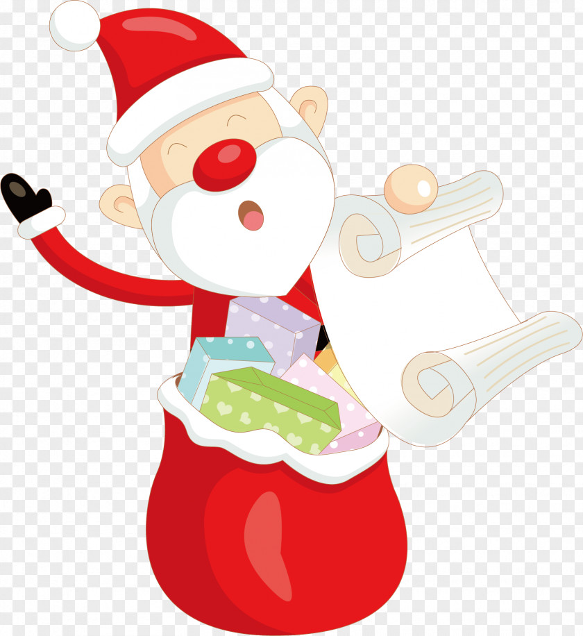 Vector Happy To Say Hello Santa Claus Christmas Clip Art PNG