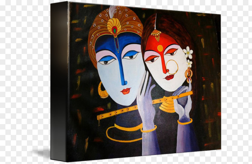 Lord Krishna Radha Painting Wallpaper PNG