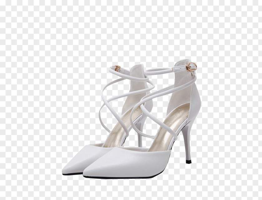 White Court Shoe Artificial Leather Strap PNG