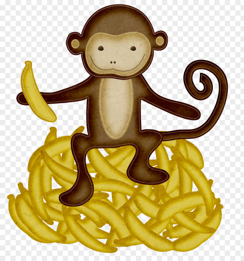Banana Moon Pies Monkey Clip Art Primate Illustration Carnivores PNG