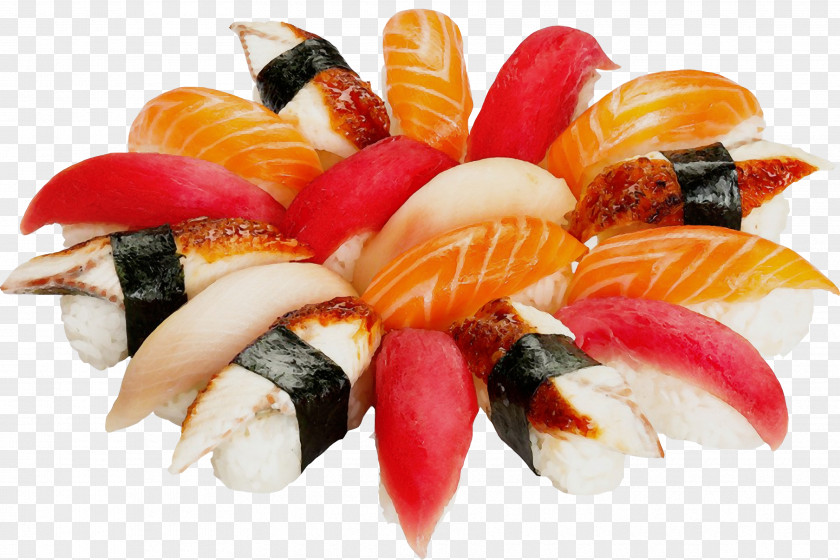 Japanese Cuisine Sashimi Watercolor Cartoon PNG