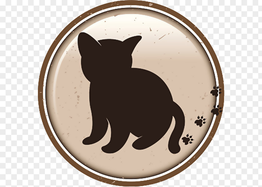 Round Cartoon Cat And Footprint Sign Dog Logo PNG