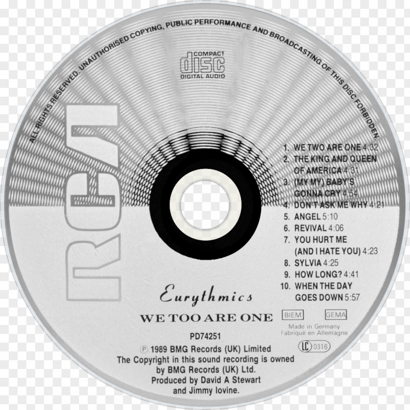1984 Big Brother Eurythmics (For The Love Of Brother) We Too Are One Compact Disc PNG
