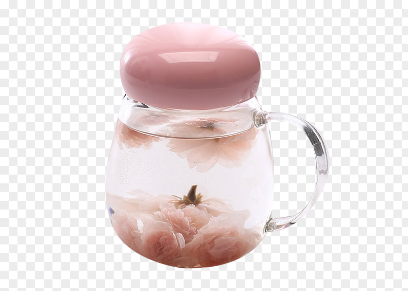Fresh Pink Glass Pot Tea Juice Cup PNG