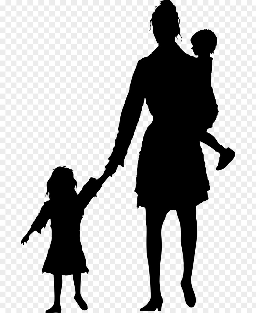 Silhouette Mother Child PNG