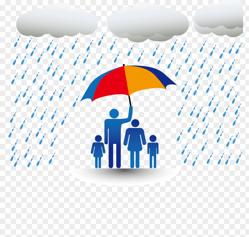 Vector Umbrella Man Father Family Child Illustration PNG