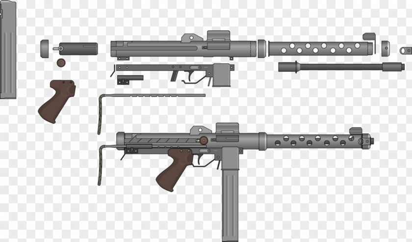 Weapon Trigger Firearm Gun Barrel Submachine Sten PNG