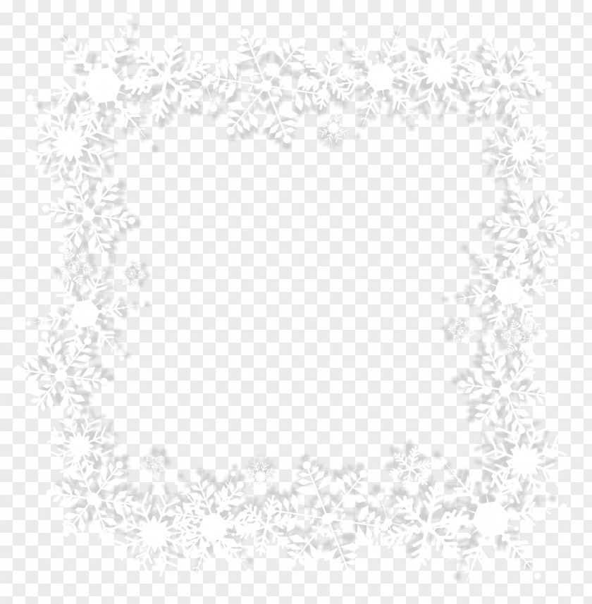 White Snowflake Border Black And Area Pattern PNG