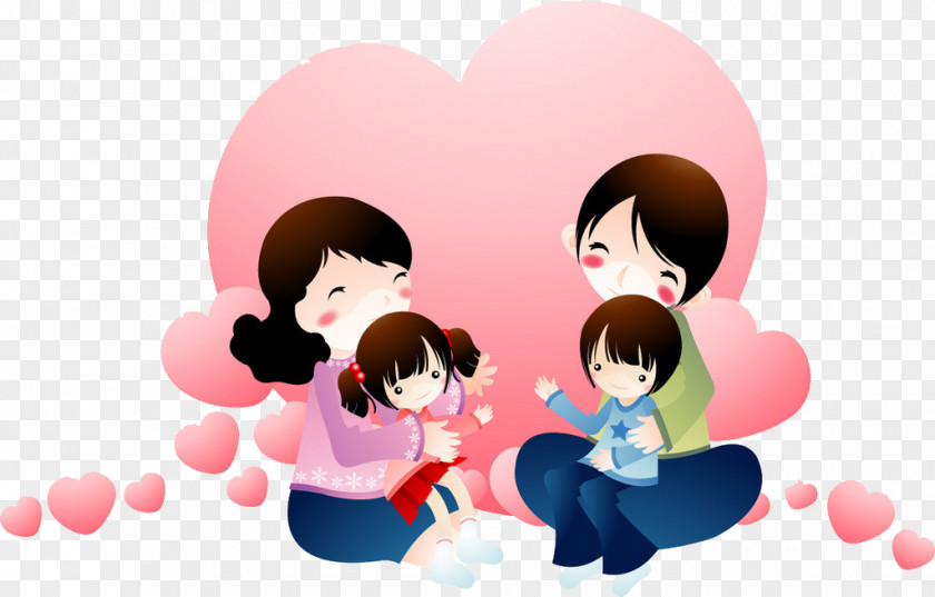 Cartoon Happy Family Happiness Child PNG