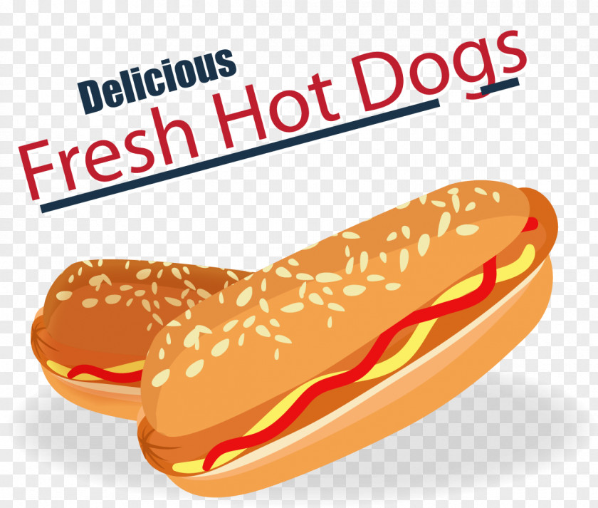 Fresh Hot Dog Vector Illustration Fast Food Bread PNG