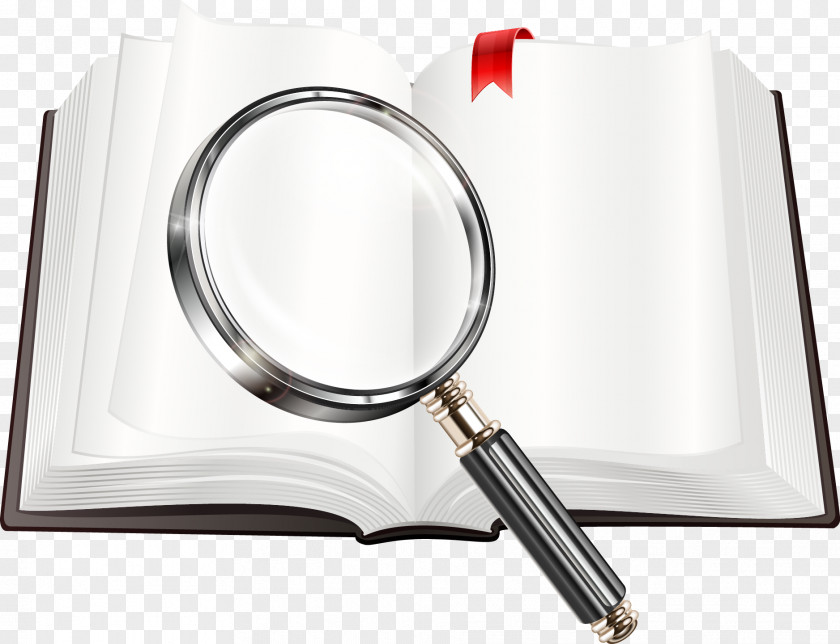 Open Magnifying Glass Book Clip Art PNG