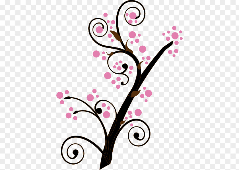 Brown Branch Cherry Blossom Flower Clip Art PNG