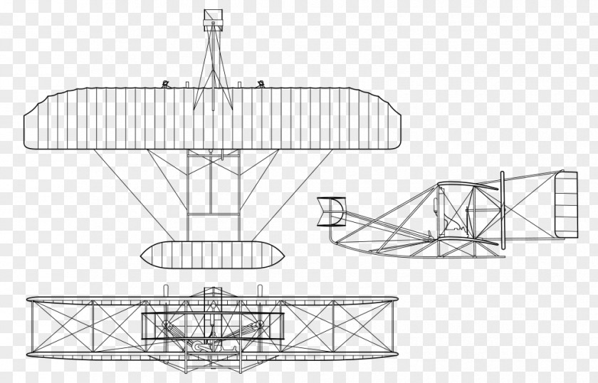 Dlyer Wright Flyer III Airplane Kitty Hawk Brothers PNG