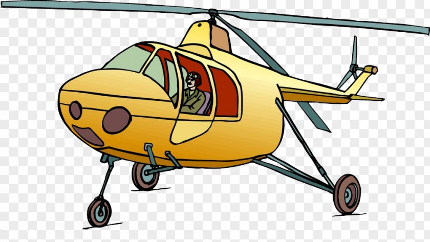Helicopter Airplane Cartoon Illustration PNG