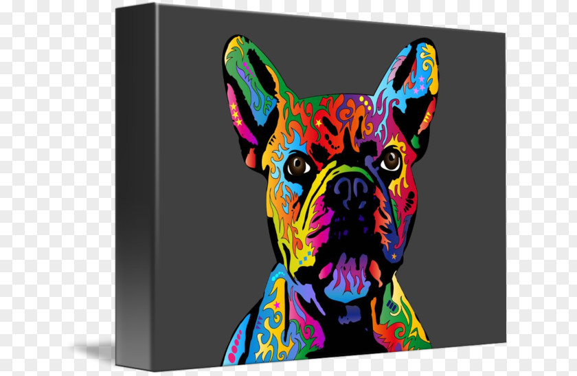 IMPRESSIONISM Dog Breed Non-sporting Group French Bulldog Canvas Print PNG