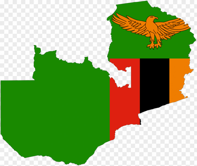 Flag Of Zambia National Map PNG