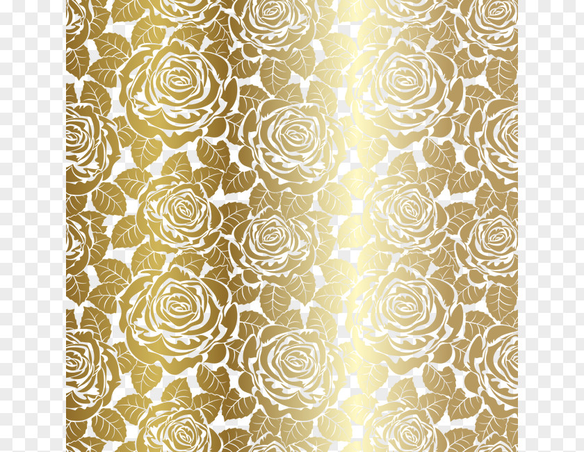 Golden Rose Shading Motif Drawing Pattern PNG