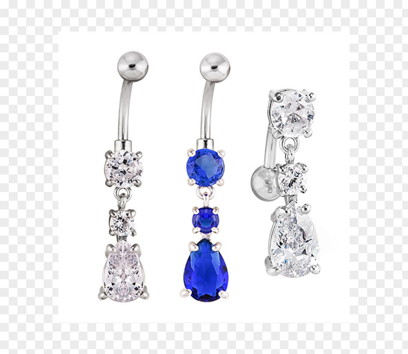 Sapphire Earring Body Jewellery Silver PNG
