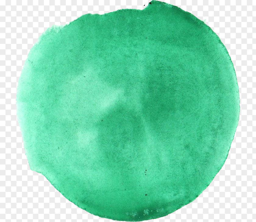 Watercolor Stain Green Circle Painting Turquoise PNG