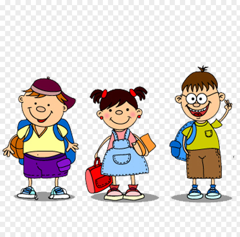Cartoon Male And Female Students School Clip Art PNG