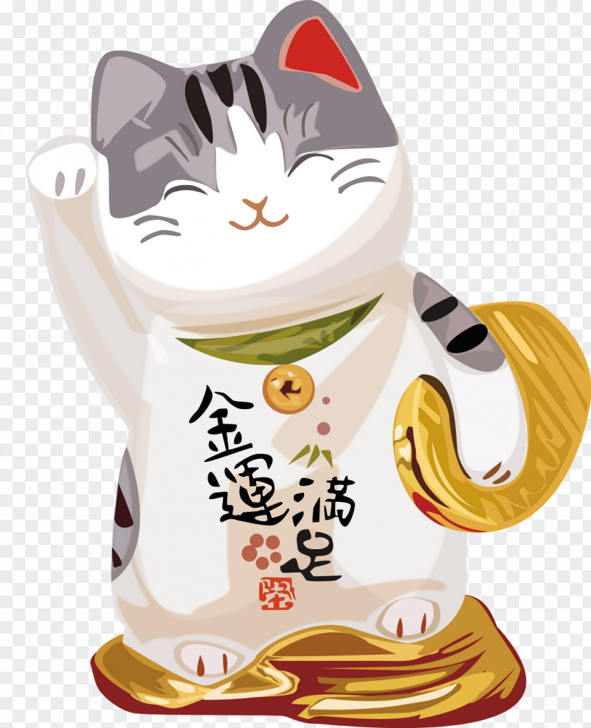 Cat Maneki-neko Wall Decal Curtain PNG