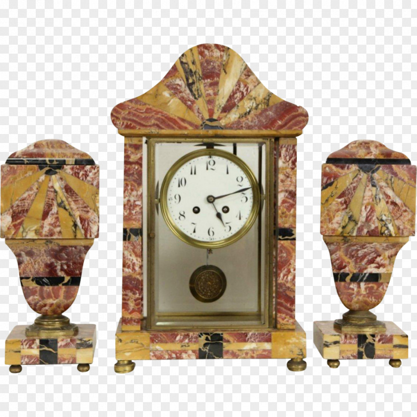 Clock Mantel Art Deco Fireplace Nouveau PNG